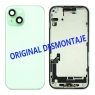 Chasis trasero con piezas y batería para iPhone 15 verde original desmontaje