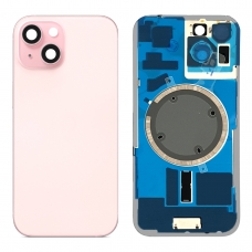 Tapa trasera con soporte para iPhone 15 rosa