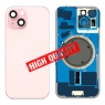 Tapa trasera con soporte tallada en frío integrado para iPhone 15 rosa