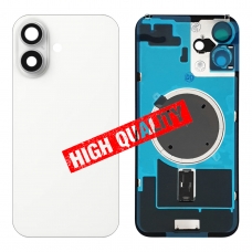 Tapa trasera con soporte tallada en frío integrado para iPhone 16 Plus blanca