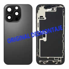 Chasis trasero con piezas y batería para iPhone 16 Pro Max negro original desmontaje