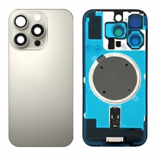 Tapa trasera con soporte para iPhone 16 Pro titanio natural