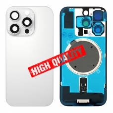 Tapa trasera con soporte tallada en frío integrado para iPhone 16 Pro blanca