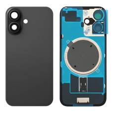 Tapa trasera con soporte para iPhone 16 negra
