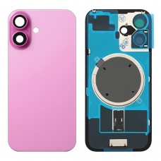 Tapa trasera con soporte para iPhone 16 rosa
