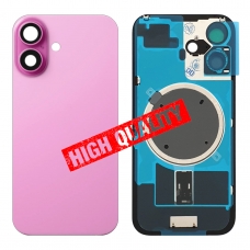 Tapa trasera con soporte tallada en frío integrado para iPhone 16 rosa