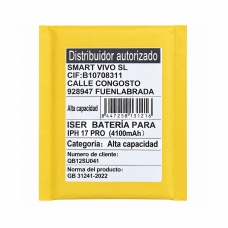 Batería para iPhone 17 Pro 4100mAh Alta Capacidad