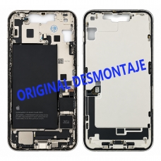 Carcasa intermedia con batería para iPhone 14 Plus plata original desmontaje