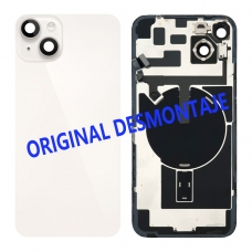 Tapa trasera con soporte para iPhone 14 Plus blanca original desmontaje
