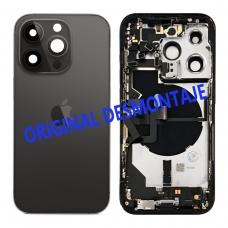 Chasis trasero con piezas para iPhone 14 Pro negro original desmontaje