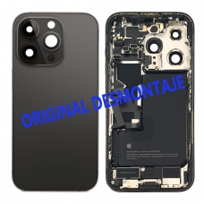Chasis trasero con piezas y batería para iPhone 14 Pro negro original desmontaje