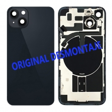 Tapa trasera con soporte para iPhone 14 negra original desmontaje
