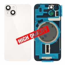 Tapa trasera con soporte tallada en frío integrado para iPhone 14 blanca