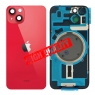 Tapa trasera con soporte tallada en frío integrado para iPhone 14 roja