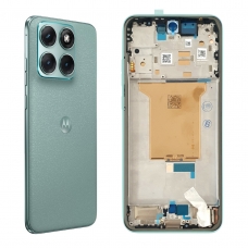 Pantalla completa con marco para Motorola Moto Edge 70 Fusion Pantone Blue Surf/verde claro original