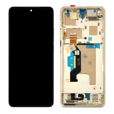 Pantalla completa con marco para Motorola Edge 50 Ultra XT2401 oro/nordic wood original