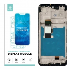 IKREA Pantalla completa con marco para Motorola Moto G13/G23 negra Calidad Premium(Assembled)