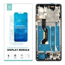 IKREA Pantalla completa con marco para Motorola Moto G85 5G XT2427-3 negra Calidad Premium(Assembled)