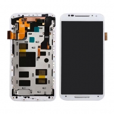 Pantalla completa con marco para Motorola Moto X2 XT1095 blanca