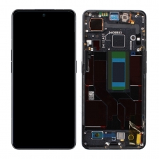 Pantalla completa con marco para Oppo Reno8 Pro CPH2357/Reno8 Pro+ PFZM10 negra original(Service Pack)