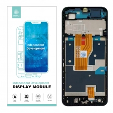 IKREA Pantalla completa con marco para Vivo Y03 negra Calidad Premium(Assembled)