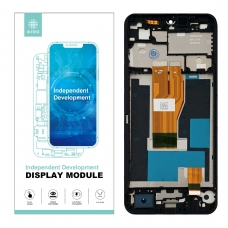 IKREA Pantalla completa con marco para Oppo Realme C30 negra Calidad Premium(Assembled)