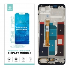 IKREA Pantalla completa con marco para Oppo Realme C35 RMX3511 negra Calidad Premium(Assembled)