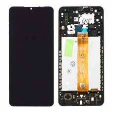 Pantalla completa con marco para Samsung Galaxy A02 A022 negra original(Flex encendido diferente)