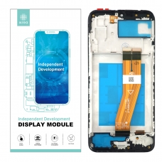 IKREA Pantalla completa con marco para Samsung Galaxy A03 A035F 160mm negra Calidad Premium(Assembled)