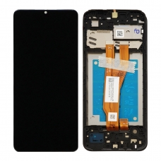 Pantalla completa con marco para Samsung Galaxy A03 Core A032 negra original