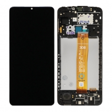 Pantalla completa con marco para Samsung Galaxy A02 A022/A12 A125 negra original Versión BOE