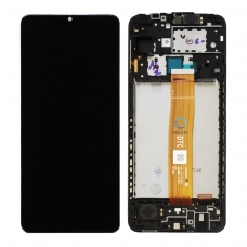 Pantalla completa con marco para Samsung Galaxy A12 A125 negra original Versión DTC