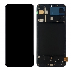 Pantalla completa con marco para Samsung Galaxy A70 A705 negra OLED