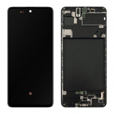 Pantalla completa con marco para Samsung Galaxy A71 A715 negra original(Assembled)