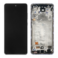 Pantalla completa con marco para Samsung Galaxy A72 A725F/A72 5G A726 violeta original reparada
