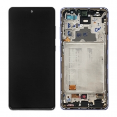 Pantalla completa con marco para Samsung Galaxy A72 A725F/A72 5G A726 violeta original