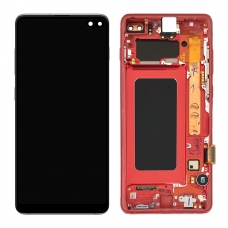 Pantalla completa con marco para Samsung Galaxy S10 Plus G975F roja original