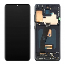 Pantalla completa con marco para Samsung Galaxy S20 G980 G981 negra original reparada