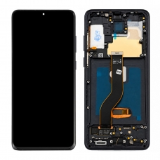 Pantalla completa con marco para Samsung Galaxy S20 Plus G985 G986 negra original(Assembled)
