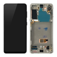 Pantalla completa con marco para Samsung Galaxy S21 5G G991B plata original(Assembled)