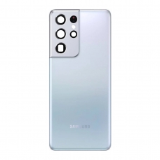 Tapa trasera con lente para Samsung Galaxy S21 Ultra G998 plata