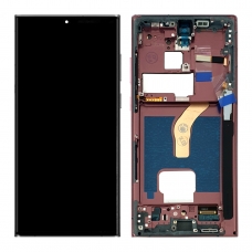 Pantalla completa con marco para Samsung Galaxy S22 Ultra 5G S908 burgundy OLED