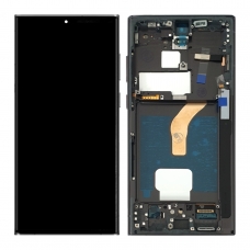 Pantalla completa con marco para Samsung Galaxy S22 Ultra 5G S908 negra OLED