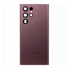 Tapa trasera con lente para Samsung Galaxy S22 Ultra 5G S908 burgundy