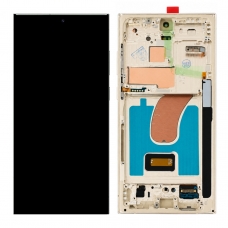 Pantalla completa con marco para Samsung Galaxy S23 Ultra 5G S918 cream original(Assembled)