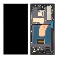 Pantalla completa con marco para Samsung Galaxy S23 Ultra 5G S918 negra original reparada