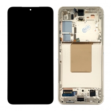 Pantalla completa con marco para Samsung Galaxy S24 S921 amarilla original