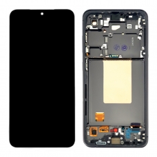 Pantalla completa con marco para Samsung Galaxy S24 FE 5G S721 negra/gris original