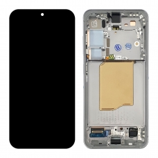 Pantalla completa con marco para Samsung Galaxy S25 5G S931 gris/plata original