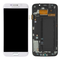 Pantalla completa con marco para Samsung Galaxy S6 Edge G925F blanca original